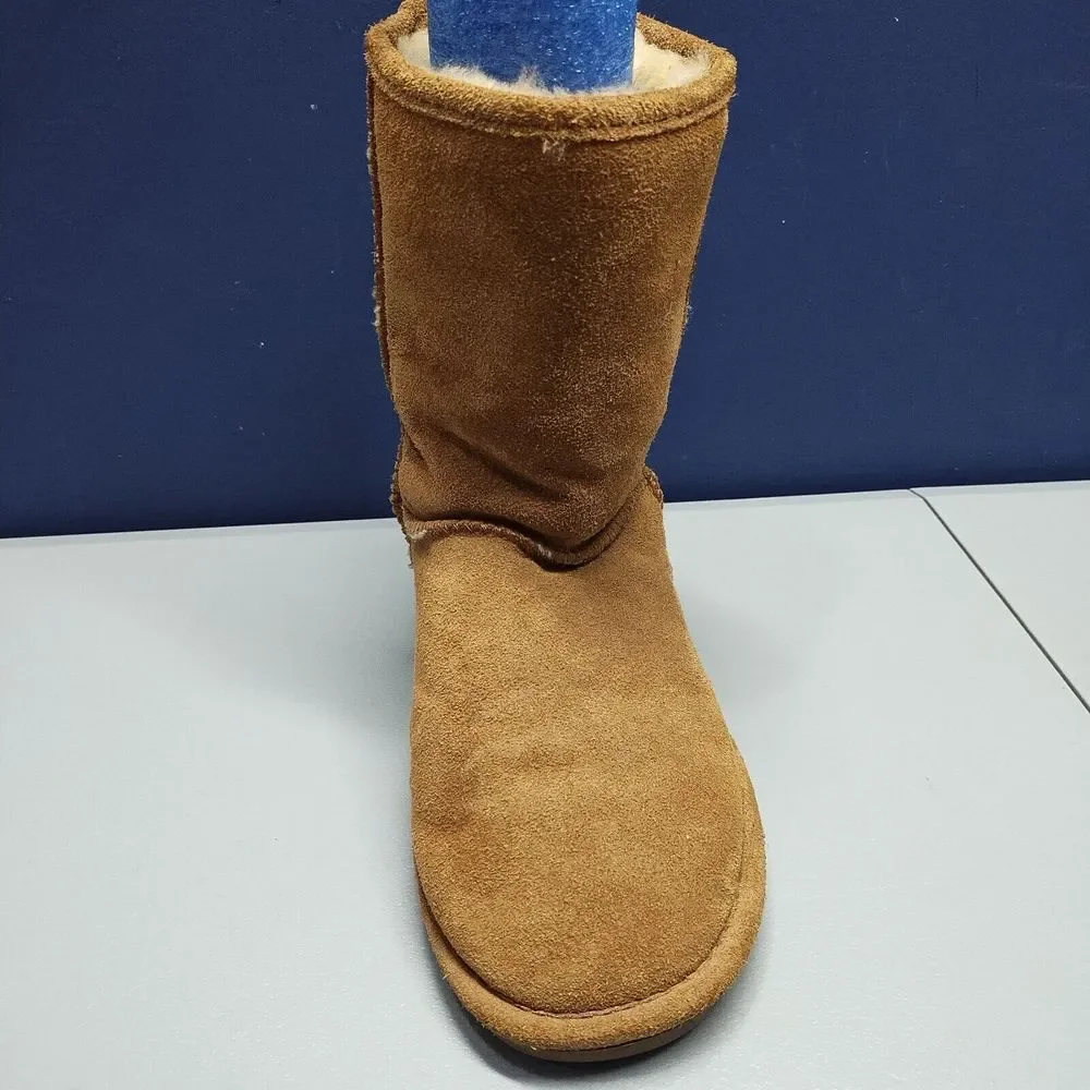 BEARPAW‎ Winter Boots Womens Size 10 Tan Suede Leather Sheepskin Wool Lining